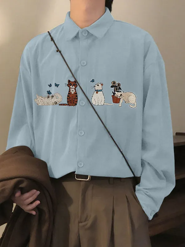 Men's Animal Embroidered Textured Long Sleeve Shirt SKUL28169 sold by Incerunmen product image thumbnail 3