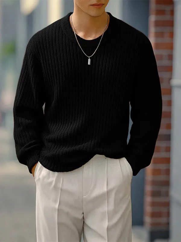 Men's Solid Color Textured Long Sleeve Sweater SKUL29705 sold by Incerunmen product image thumbnail 3