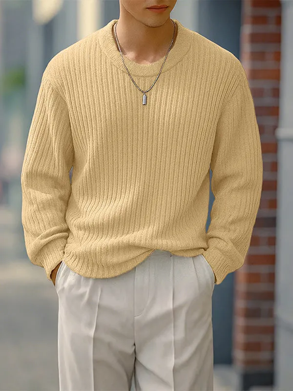 Men's Solid Color Textured Long Sleeve Sweater SKUL29705 sold by Incerunmen
