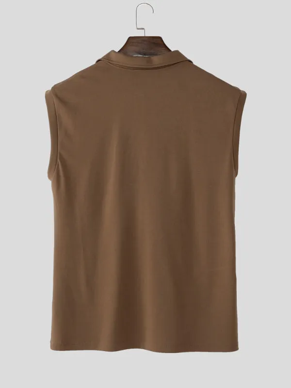 Men's Asymmetrical Placket Tie Casual Tank SKUL15370 sold by Incerunmen product image thumbnail 5