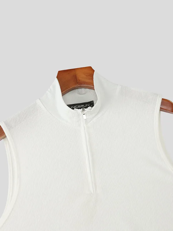 Men's Solid Color Split Hem Casual T-Shirt SKUL25094 sold by Incerunmen product image thumbnail 5