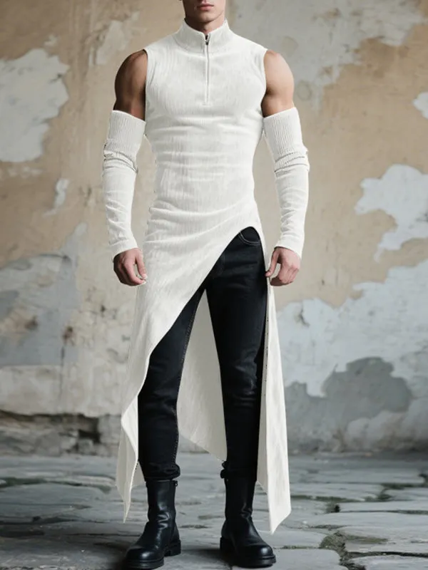 Men's Solid Color Split Hem Casual T-Shirt SKUL25094 sold by Incerunmen product image thumbnail 2