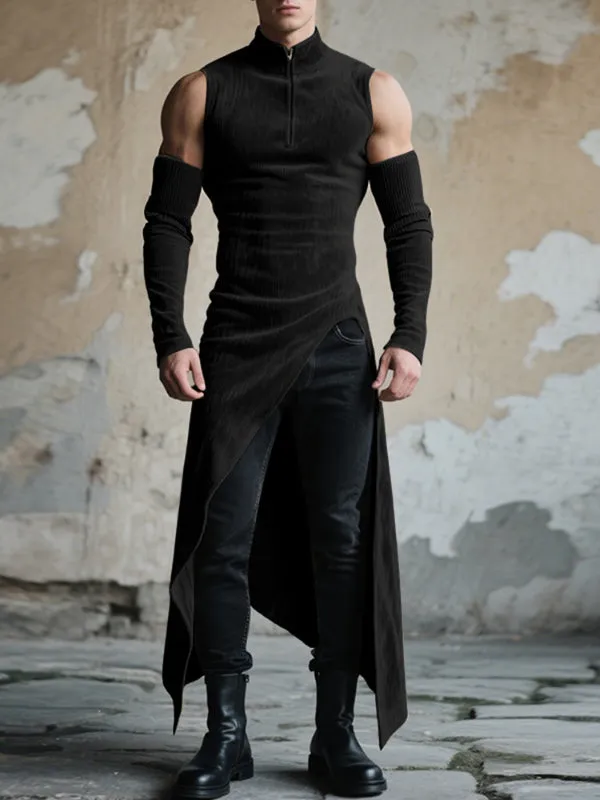 Men's Solid Color Split Hem Casual T-Shirt SKUL25094 sold by Incerunmen