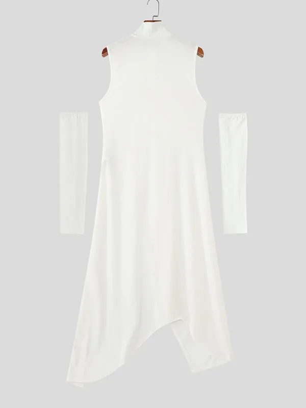 Men's Solid Color Split Hem Casual T-Shirt SKUL25094 sold by Incerunmen product image thumbnail 4