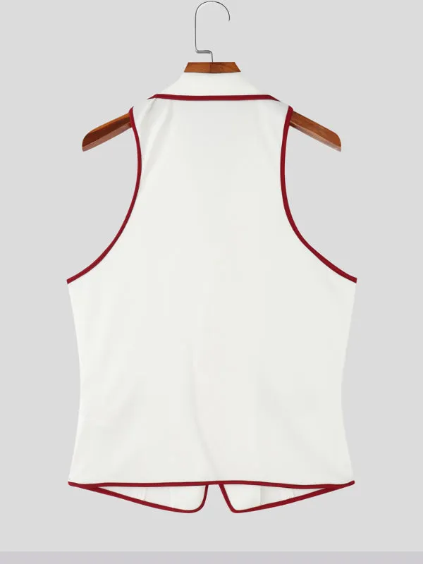 Men's Bold Stripe Piped Colorblock Casual Waistcoat SKUL21169 sold by Incerunmen product image thumbnail 5