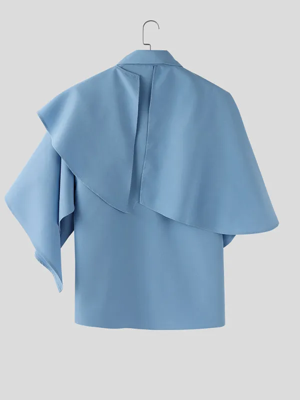 Men's Solid Color Shawl Patchwork Wide Sleeve Shirt SKUL28260 sold by Incerunmen product image thumbnail 5