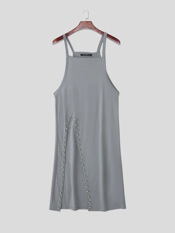 Men's Solid Color Split Hem Casual Tank SKUL27373 sold by Incerunmen product image thumbnail 4