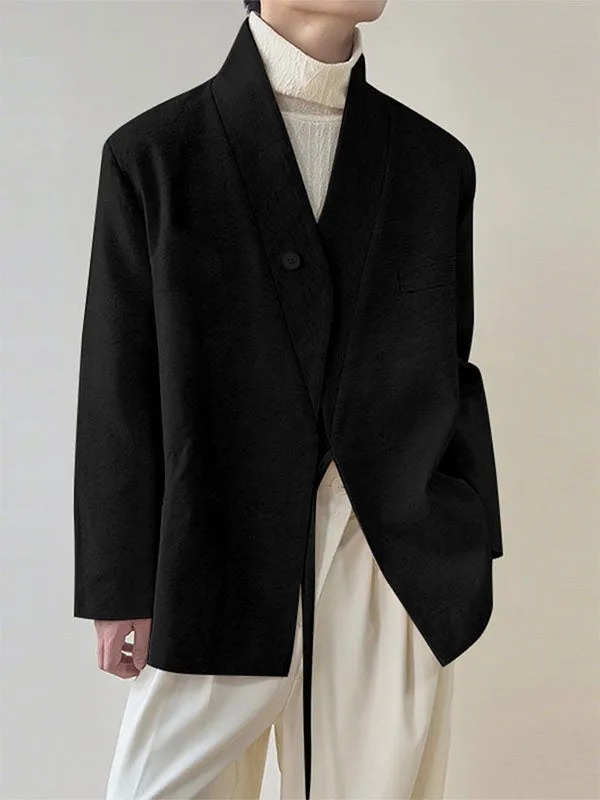 Men's Solid Color Tie Casual Long Sleeve Blazer SKUL27434 sold by Incerunmen