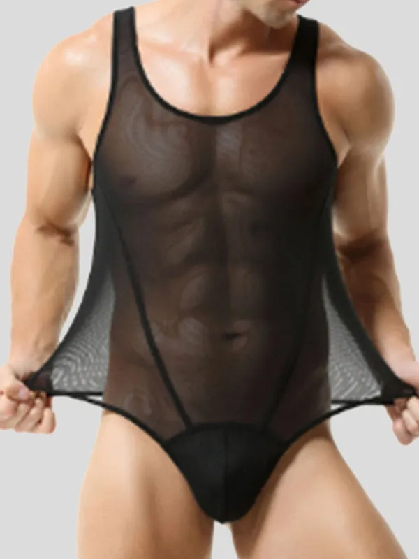 Men's Sheer Mesh Bodysuit SKUL18995 sold by Incerunmen