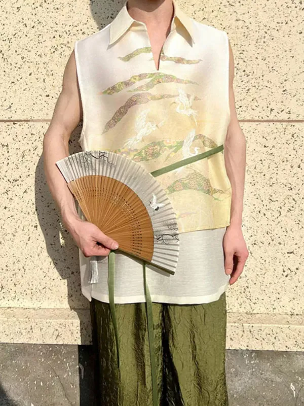 Men's Tie-Dye Print Tie Casual Tank SKUL20242 sold by Incerunmen