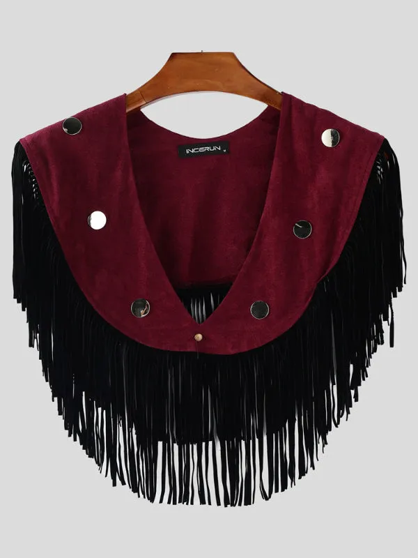 Men's Fashion Fringe Patchwork Cloak SKUL22296 sold by Incerunmen product image thumbnail 4