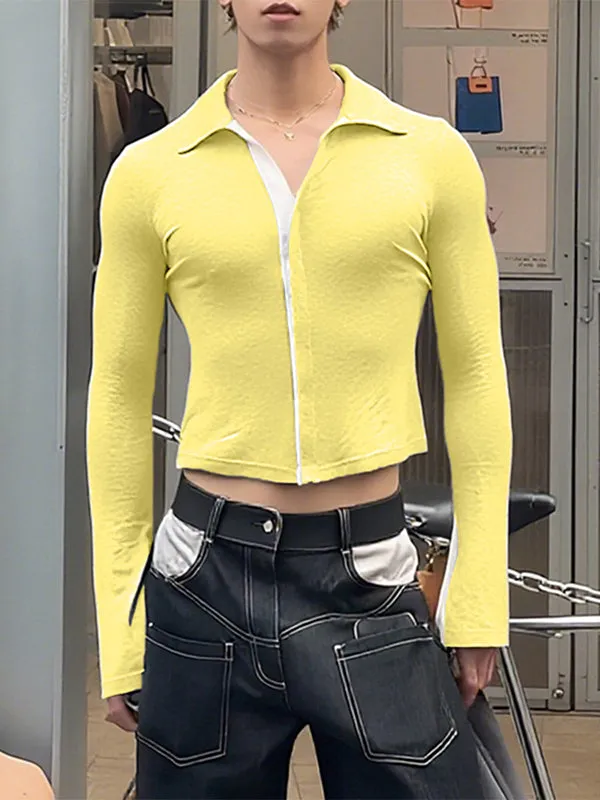 Men's Colorblock Flared Long Sleeve Cardigan SKUL25111 sold by Incerunmen product image thumbnail 3