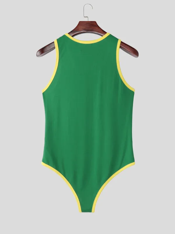 Men's Number Print Colorblock Bodysuit SKUL22306 sold by Incerunmen product image thumbnail 5