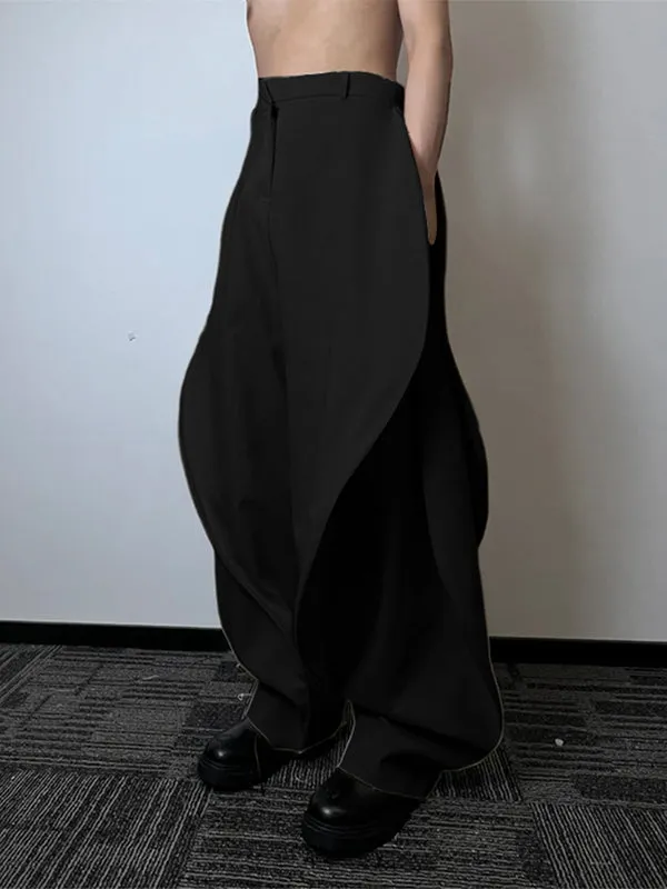 Men's Solid Color Layered Pleated Casual Pant SKUL25109 sold by Incerunmen