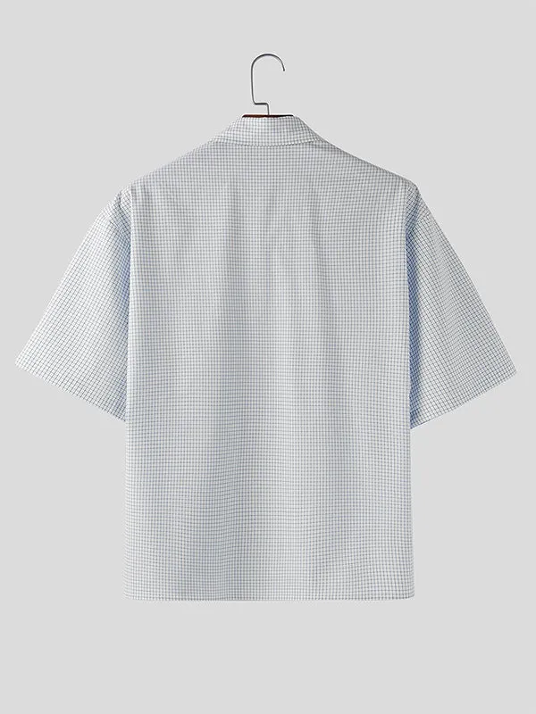 Men's Solid Color Textured Short Sleeve Shirt SKUL20269 sold by Incerunmen product image thumbnail 5