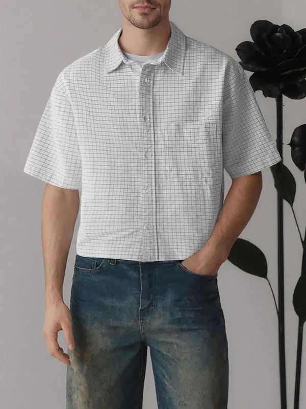 Men's Solid Color Textured Short Sleeve Shirt SKUL20269 sold by Incerunmen