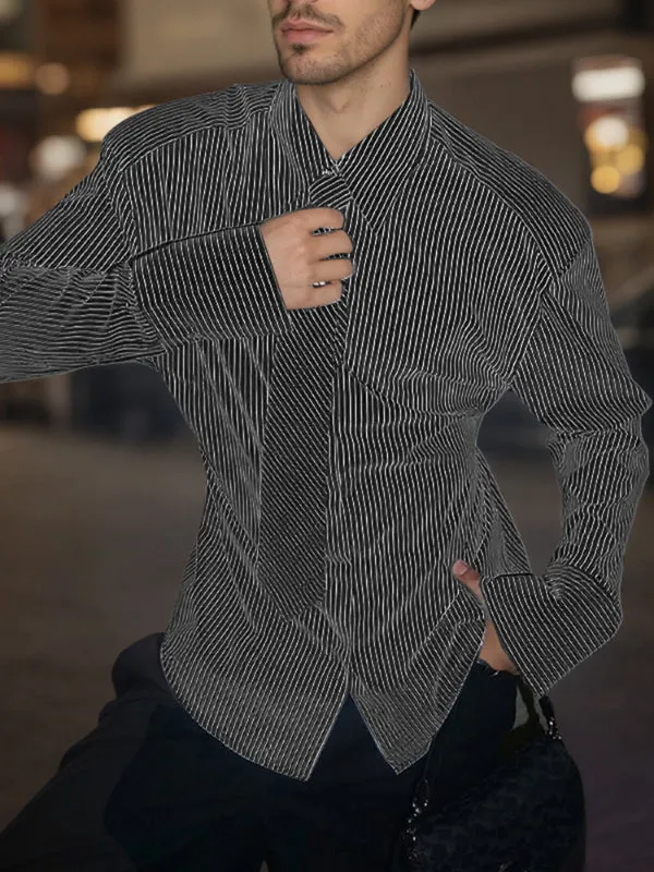 Men's Striped Casual Long Sleeve Shirt SKUL25108 sold by Incerunmen