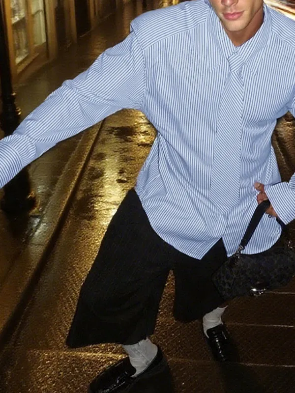 Men's Striped Casual Long Sleeve Shirt SKUL25108 sold by Incerunmen product image thumbnail 4