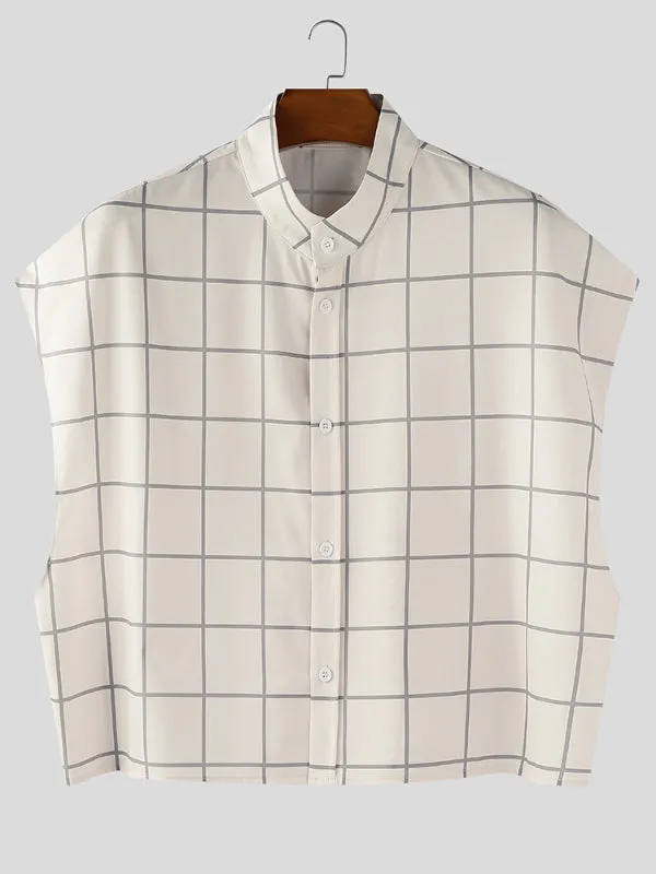 Men's Plaid Casual Sleeveless Shirt SKUL21028 sold by Incerunmen product image thumbnail 4