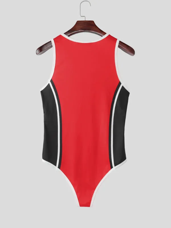 Men's Colorblock Number Print Bodysuit SKUL21173 sold by Incerunmen product image thumbnail 5