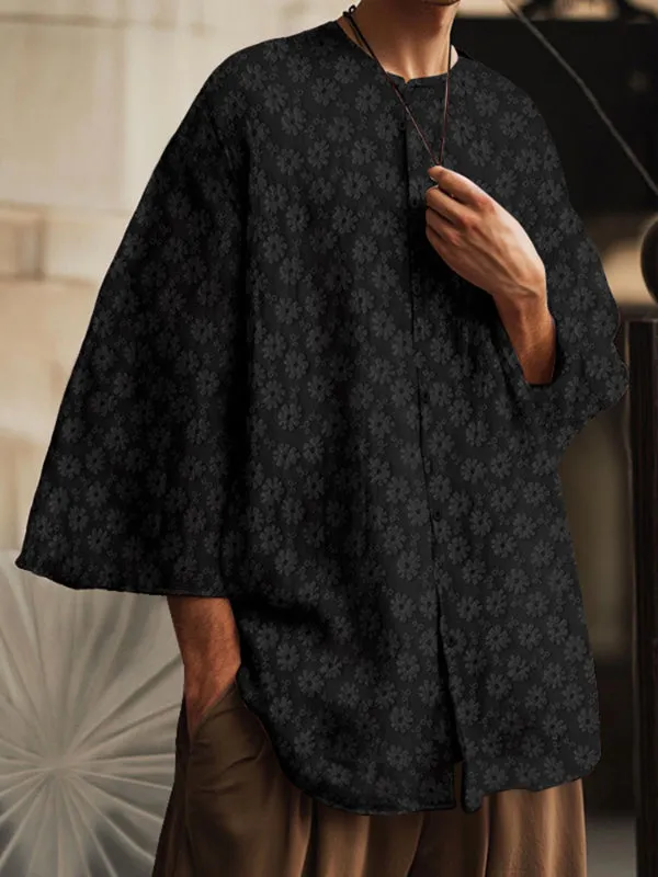 Men's Solid Jacquard Texture Short Sleeve Shirt SKUL26572 sold by Incerunmen product image thumbnail 3