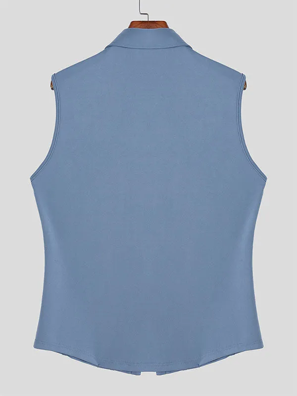 Men's Bow Patchwork Sleeveless Shirt SKUL20276 sold by Incerunmen product image thumbnail 5