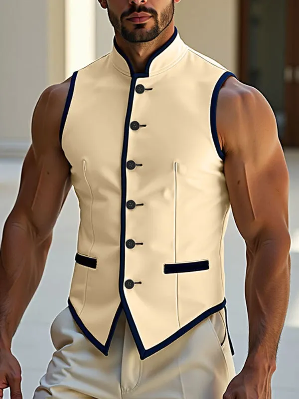 Men's Colorblock Casual Waistcoat SKUL21133 sold by Incerunmen