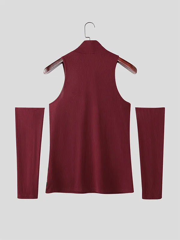 Men's Grommet Lace-Up Patchwork T-Shirt SKUL21165 sold by Incerunmen product image thumbnail 5