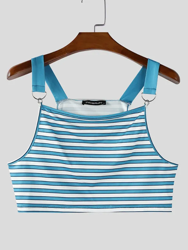 Men's Striped Wide Strap Cropped Tank SKUL20998 sold by Incerunmen product image thumbnail 4