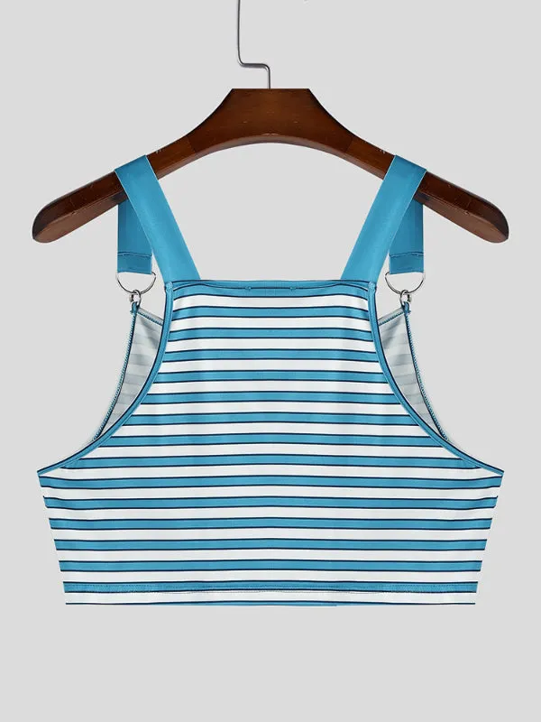 Men's Striped Wide Strap Cropped Tank SKUL20998 sold by Incerunmen product image thumbnail 5