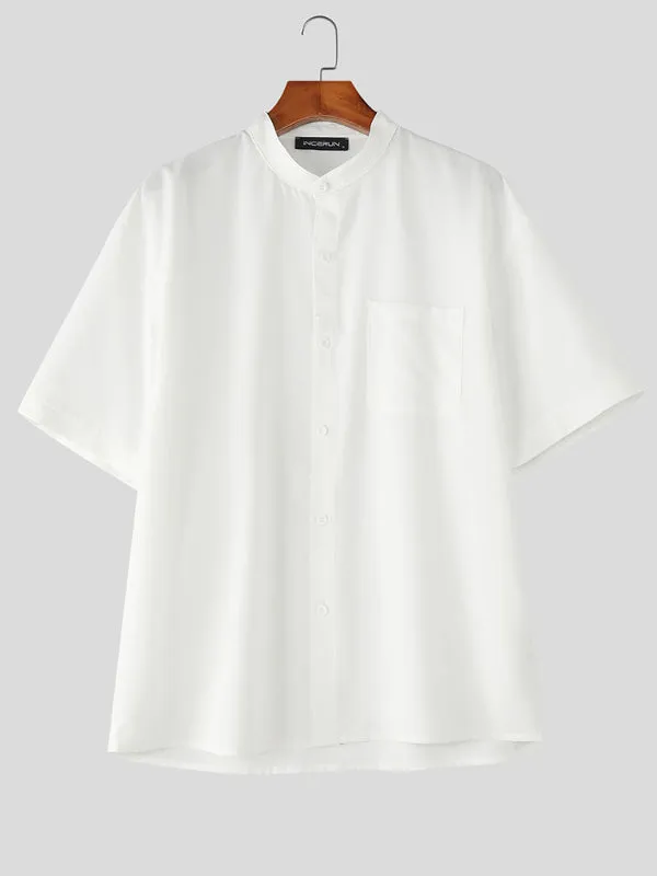 Men's Solid Color Casual Short Sleeve Shirt SKUL24193 sold by Incerunmen product image thumbnail 4