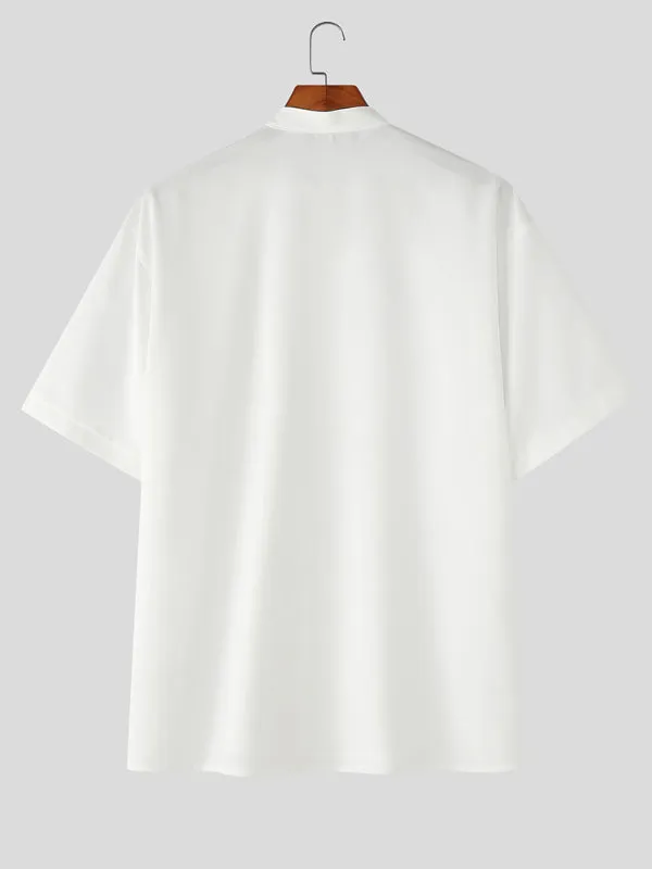 Men's Solid Color Casual Short Sleeve Shirt SKUL24193 sold by Incerunmen product image thumbnail 5