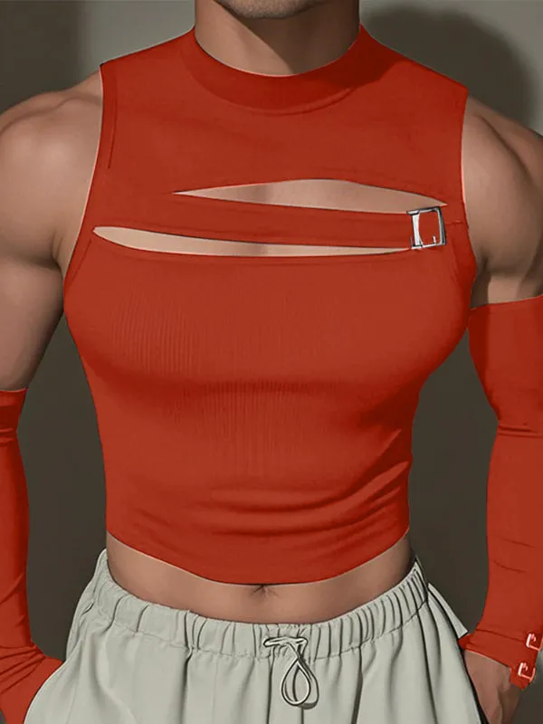 Men's Cut Cropped Sleeveless T-Shirt SKUL21584 sold by Incerunmen product image thumbnail 3