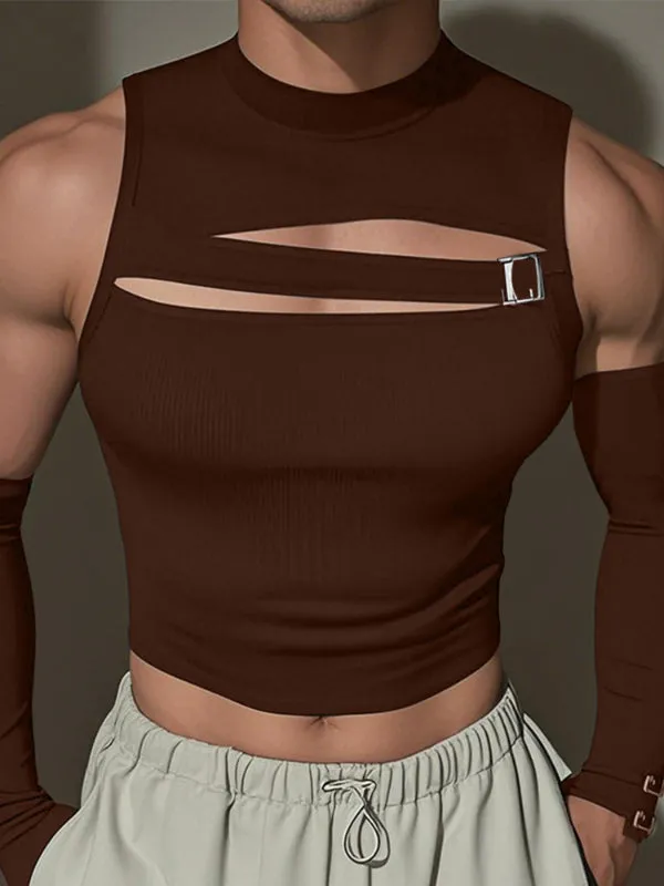 Men's Cut Cropped Sleeveless T-Shirt SKUL21584 sold by Incerunmen product image thumbnail 2