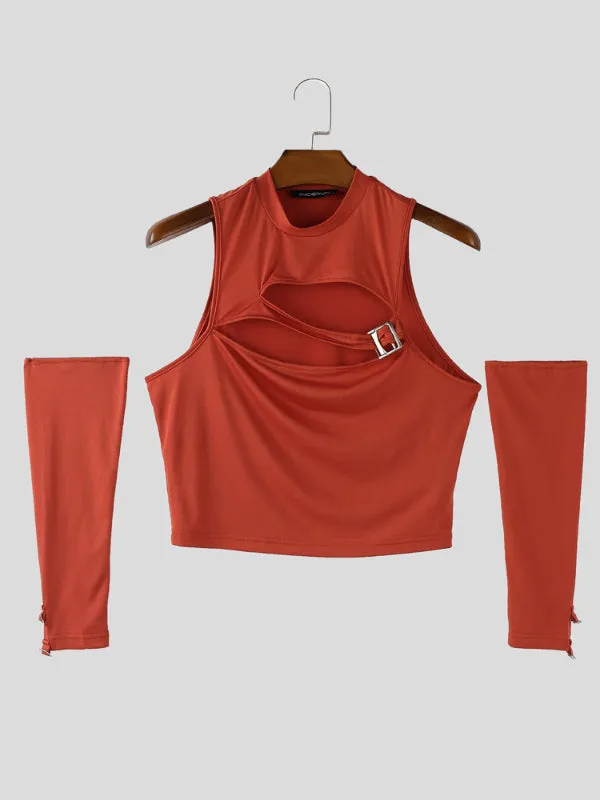 Men's Cut Cropped Sleeveless T-Shirt SKUL21584 sold by Incerunmen product image thumbnail 4