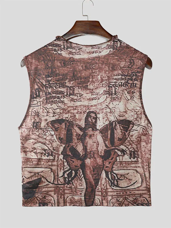 Men's Abstract Print Cropped Tank SKUL15373 sold by Incerunmen product image thumbnail 3