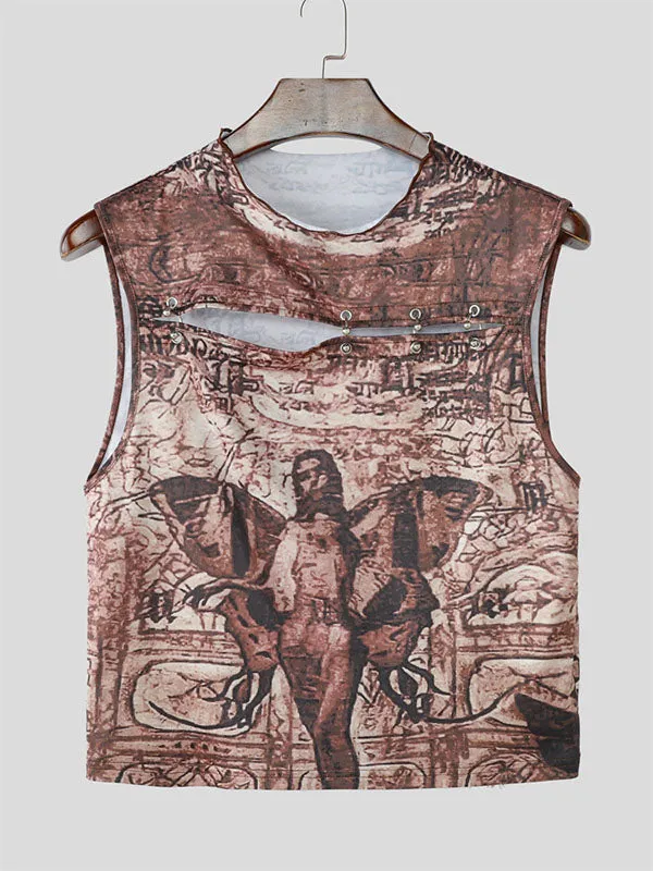 Men's Abstract Print Cropped Tank SKUL15373 sold by Incerunmen product image thumbnail 2