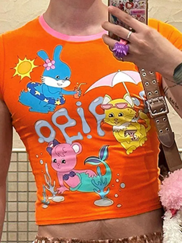 Men's Cartoon Print Cropped Slim Fit Tank SKUL20227 sold by Incerunmen