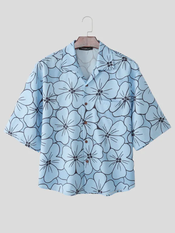 Men's Floral Print Short Sleeve Shirt SKUL20223 sold by Incerunmen product image thumbnail 4