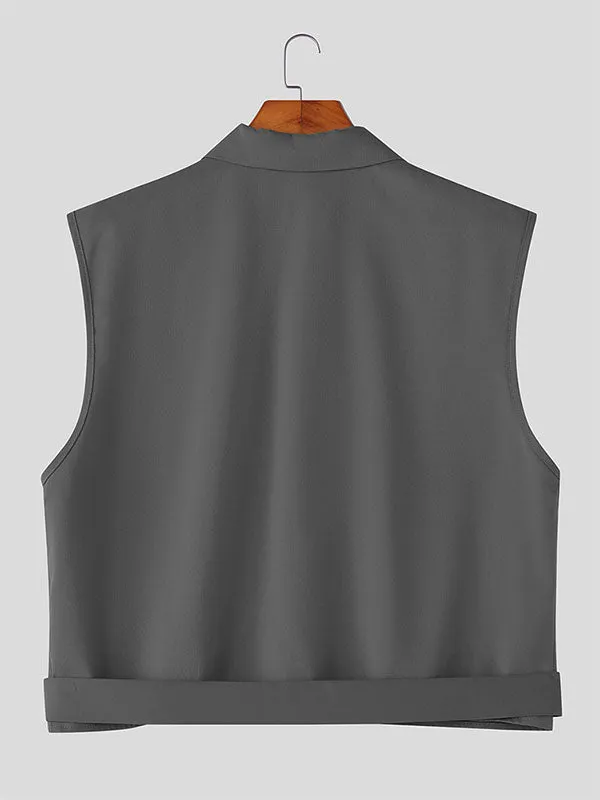 Men's Solid Color Cropped Sleeveless Shirt SKUL24192 sold by Incerunmen product image thumbnail 5
