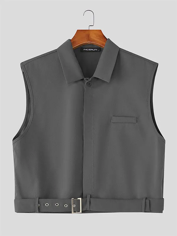 Men's Solid Color Cropped Sleeveless Shirt SKUL24192 sold by Incerunmen product image thumbnail 4