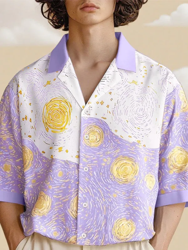 Men's Abstract Oil Painting Print Short Sleeve Shirt SKUL22786 sold by Incerunmen