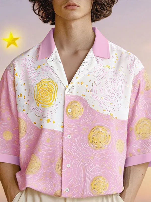 Men's Abstract Oil Painting Print Short Sleeve Shirt SKUL22786 sold by Incerunmen product image thumbnail 4