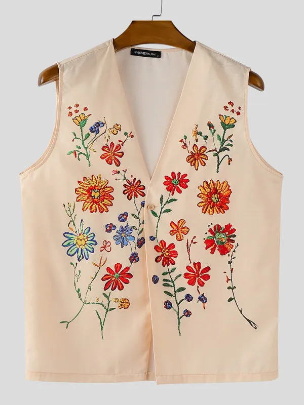 Men's Floral Print Casual Waistcoat SKUL20232 sold by Incerunmen product image thumbnail 4