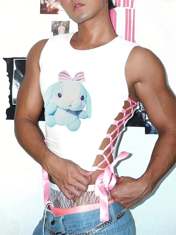 Men's Cartoon Print Cropped Tank SKUL20263 sold by Incerunmen product image thumbnail 2