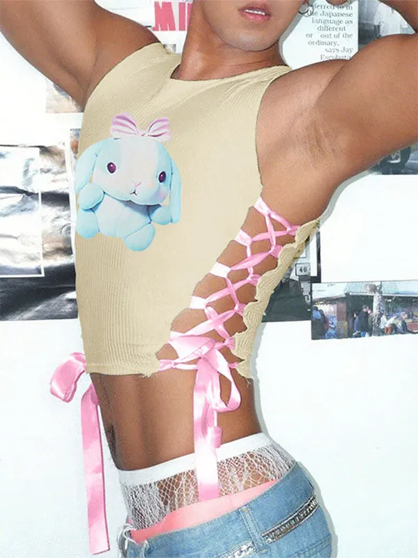 Men's Cartoon Print Cropped Tank SKUL20263 sold by Incerunmen product image thumbnail 4