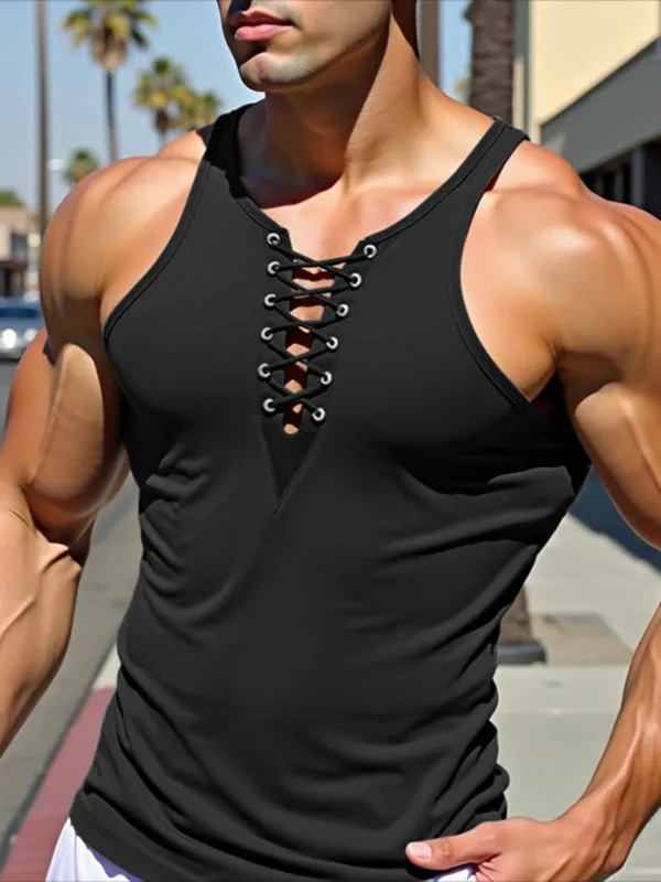 Men's Solid Color Slim Fit Casual Tank SKUL22111 sold by Incerunmen product image thumbnail 2