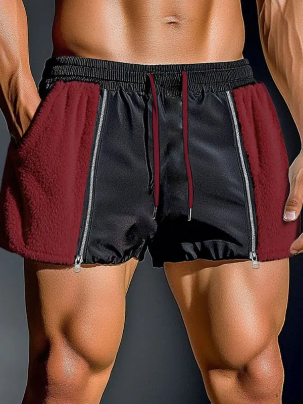 Men's Colorblock Plush Casual Short SKUL23639 sold by Incerunmen product image thumbnail 3