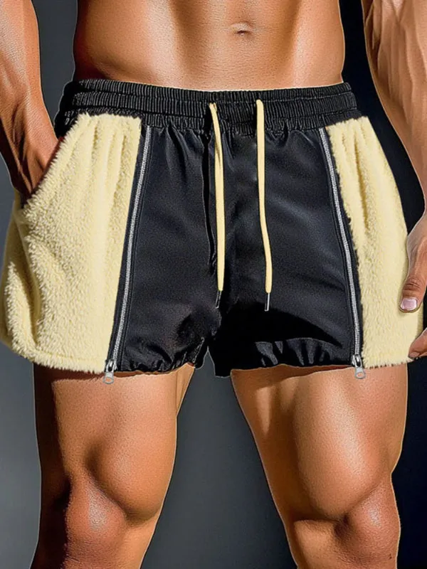 Men's Colorblock Plush Casual Short SKUL23639 sold by Incerunmen product image thumbnail 2