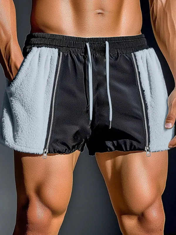 Men's Colorblock Plush Casual Short SKUL23639 sold by Incerunmen